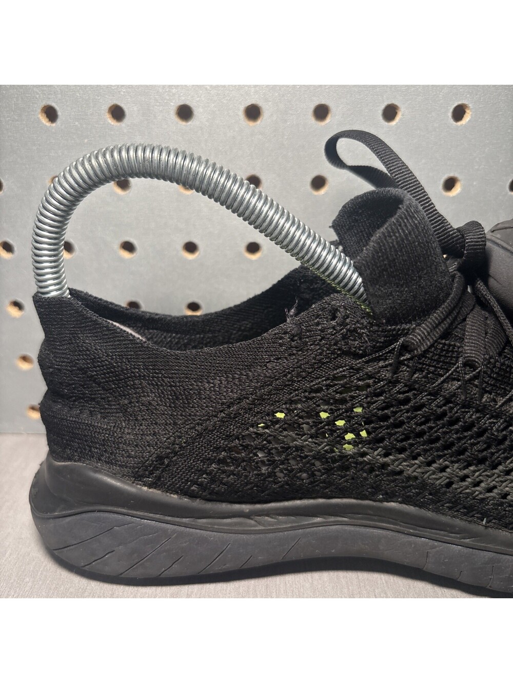 Nike Free RN Flyknit 2018 Shoes Womens 7 Triple Black Anthracite 942839-002 READ - Picture 13 of 15